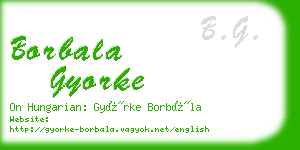 borbala gyorke business card